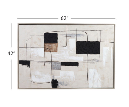 Quartershot Framed Canvas - Beige / Black