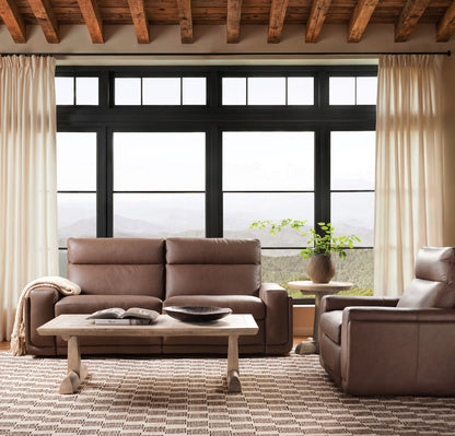 MS - Simone ZG 2 over 2 Power Sofa With Power Headrest and BT speaker - Brown