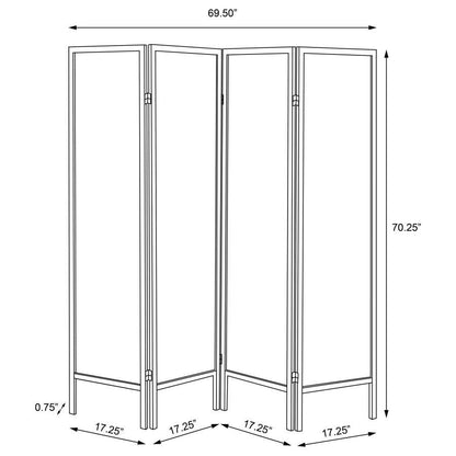 Haidera - 4-Panel Room Divider Folding Screen - Black Damask
