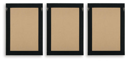 Huddwick - Wall Art Set (Set of 3) - Linen / Black