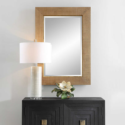 Bungalow - Grass Cloth Mirror - Light Brown