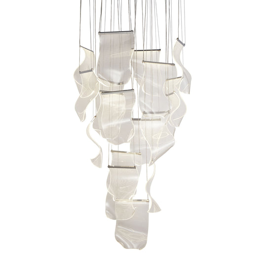 Michael Amini Lighting - Sheer Waves 18-Light Modern LED Chandelier - Chrome