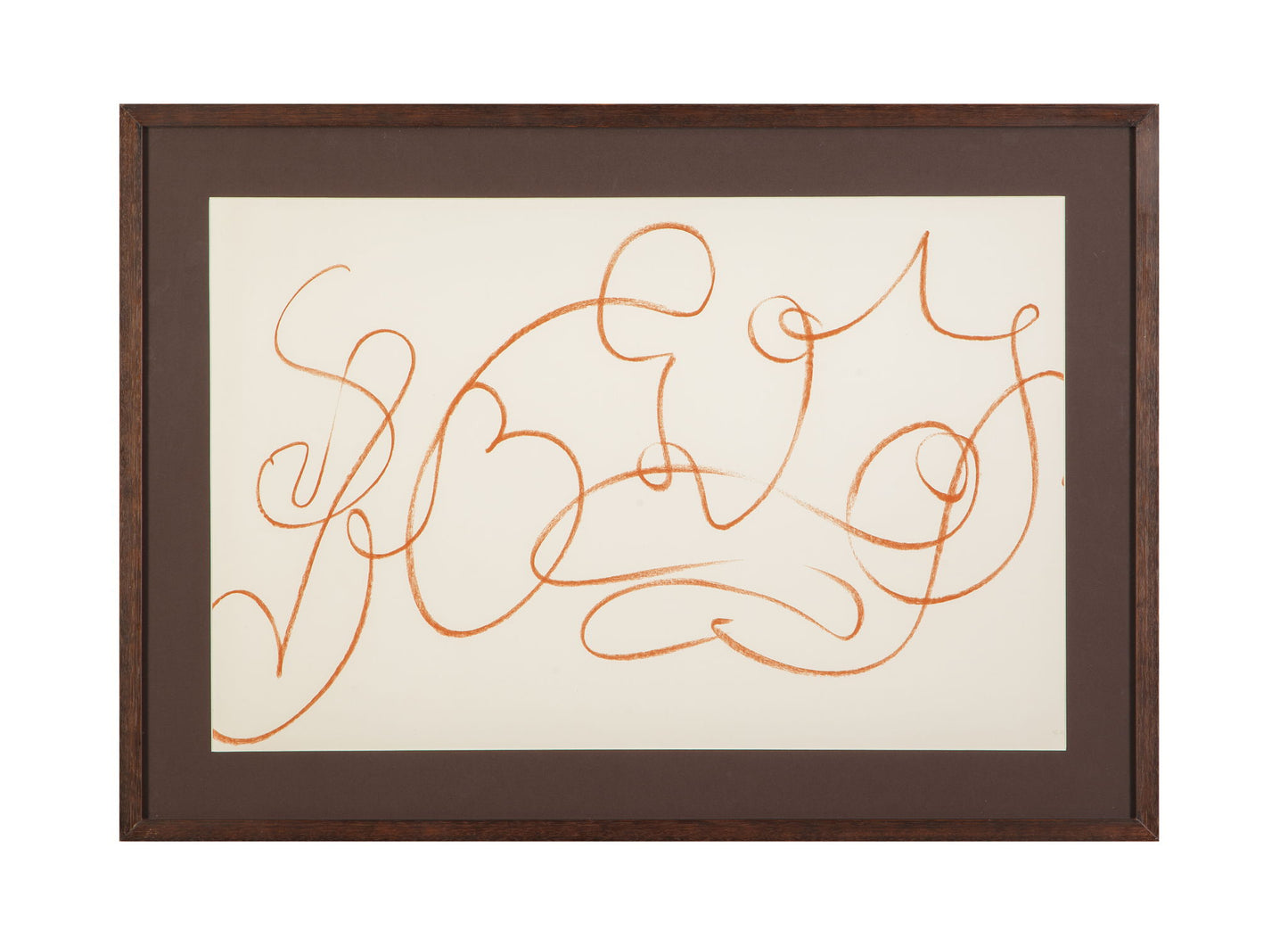 Meandering Lines II Framed Print - Cream