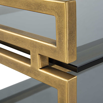 Stacked Up - Glass Console Table - Gray