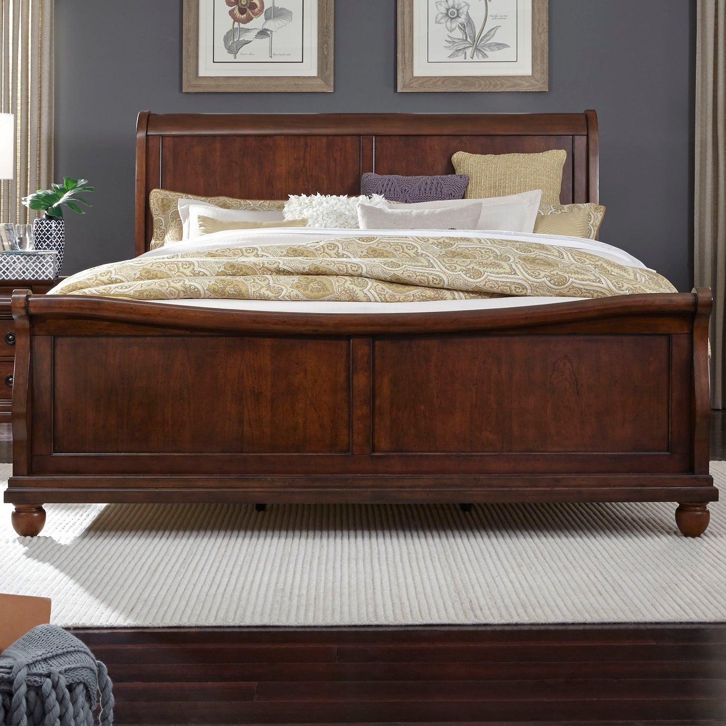 Rustic Traditions - Queen Sleigh Footboard - Rustic Cherry