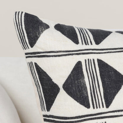 Radiant Oasis - 22" x 22" Nubia Pillow - Black / White
