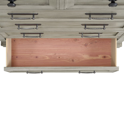 Farmington - 5 Drawer Chest - Medium Brown / Washed Stone