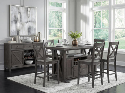 Briarwood - Complete Counter Height Table With Storage - Sable