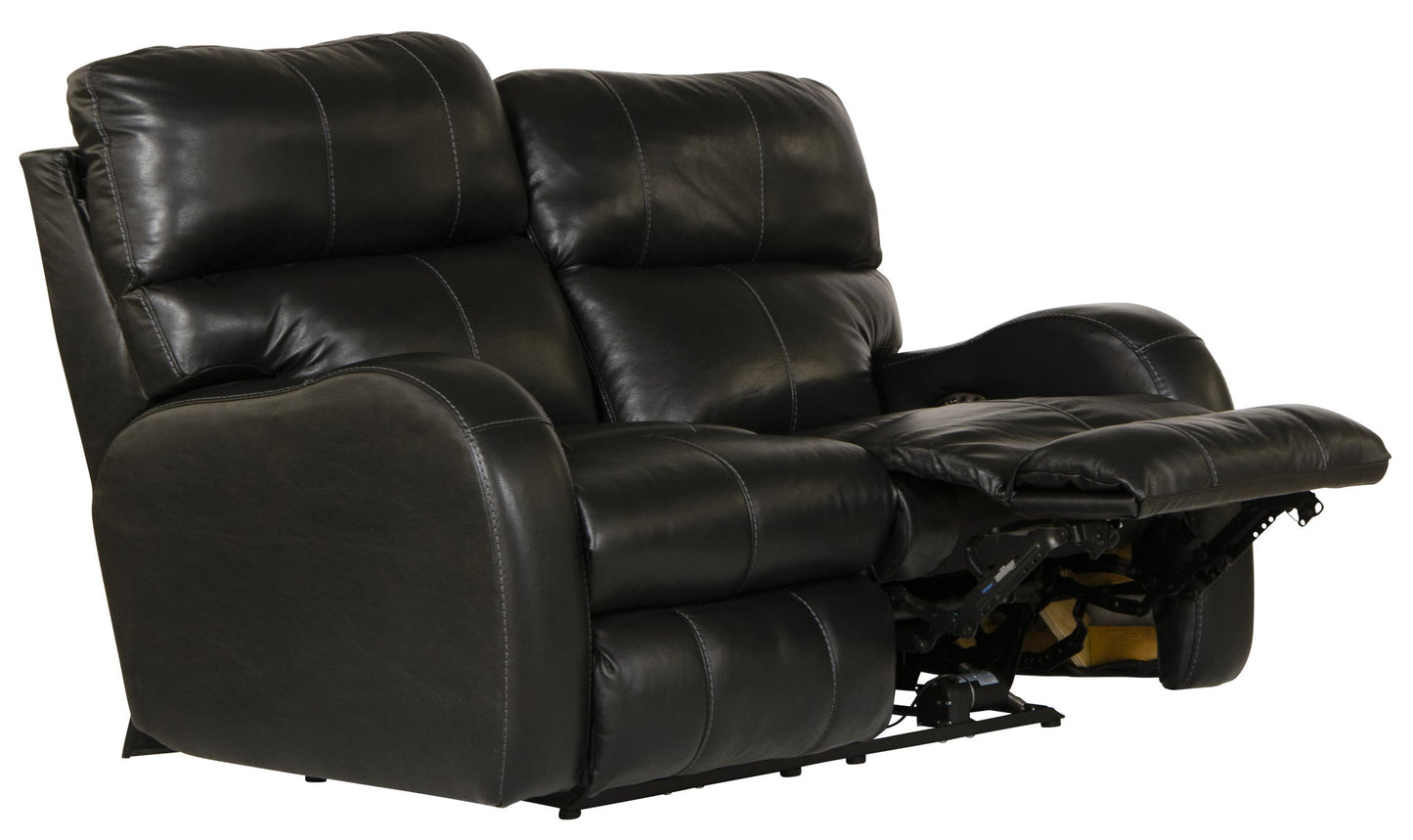 Angelo - Leather Power Reclining Loveseat - Black
