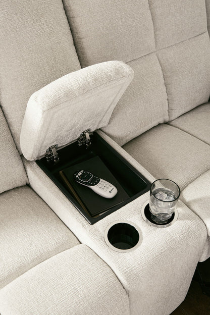 Orlen - Double Reclining Loveseat With Console - Winter