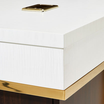 Belmont Place - Desk - White / Dark Brown