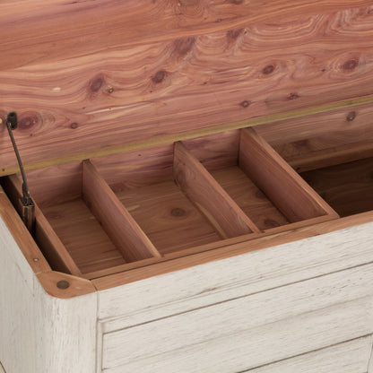 Farmhouse Reimagined - Storage Trunk - Antique White / Chestnut Tops