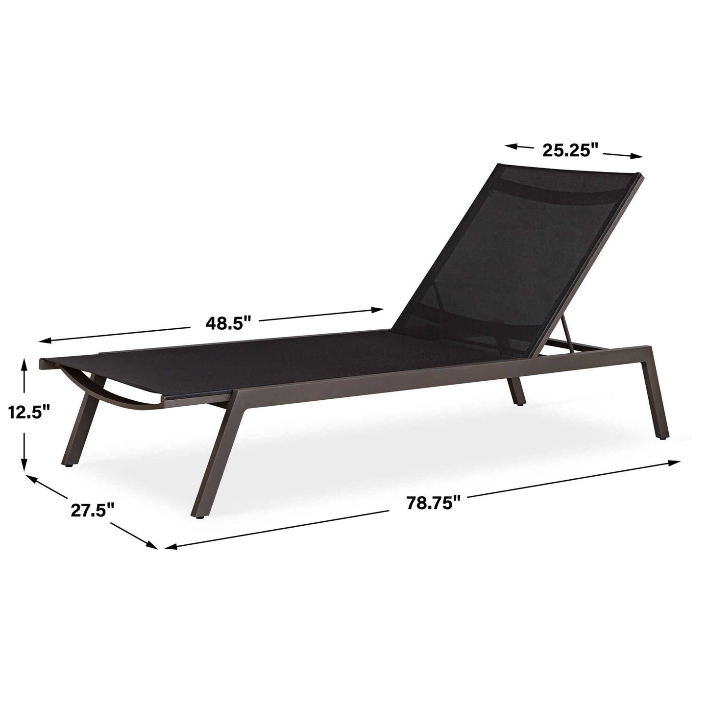 Bea - Outdoor Pool Chaise - Black