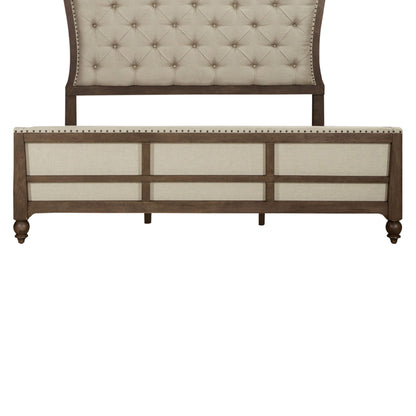 Americana Farmhouse - King Upholstered Shelter Footboard - Dusty Taupe