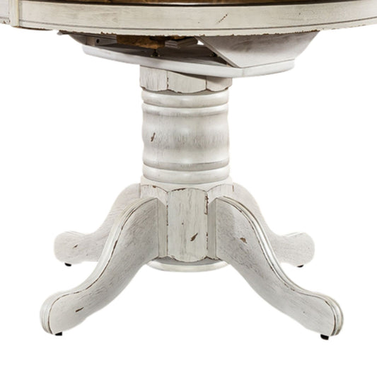 Carolina Crossing - Oval Pedestal Table Base - White / Antique Honey