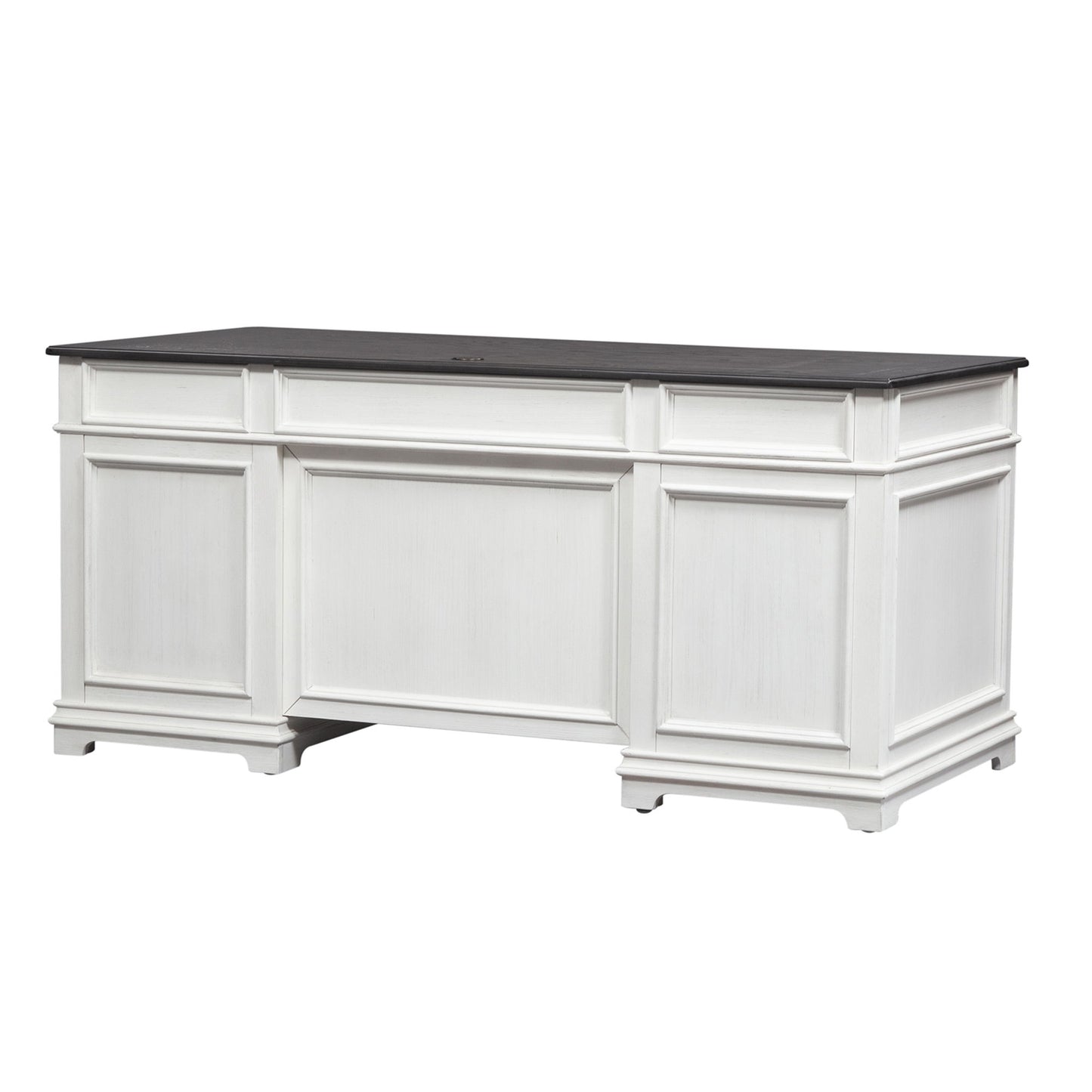 Allyson Park - Desk - Wirebrushed White / Charcoal