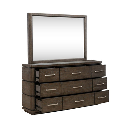 Cascade Falls - Dresser & Mirror - Satin Espresso