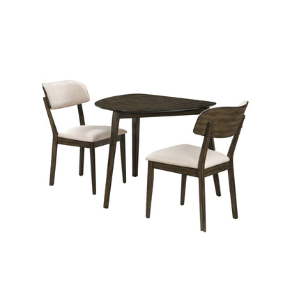 Rex - Guitar Pick Corner Table With 2 Chairs - Dark Brown