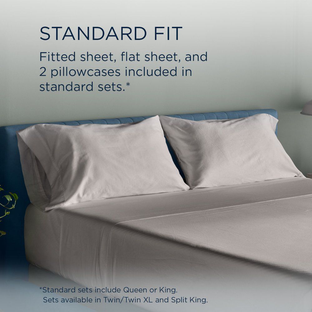 Linens - Tempur Luxe Egyptian Cotton Sheet Set - Cool Gray