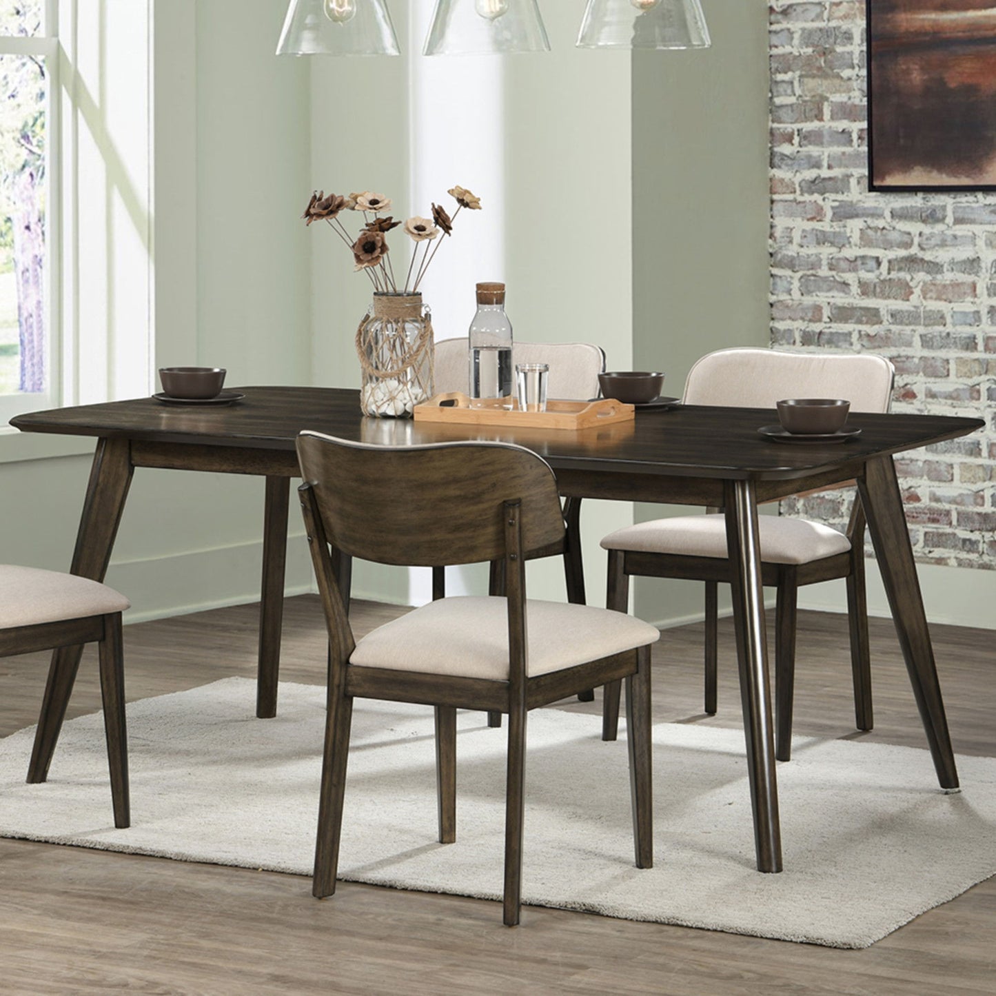 Rex - 72" Fixed Top Rectangle Dining Table - Walnut