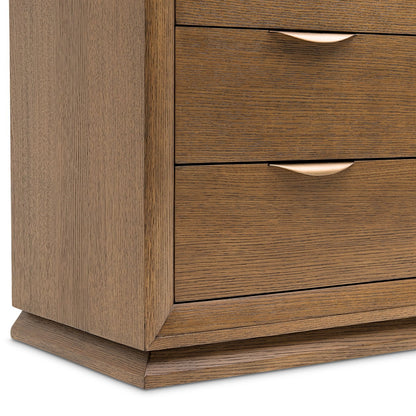 Portrait - 5-Drawer Chest With LED Lights - Sienna Brown