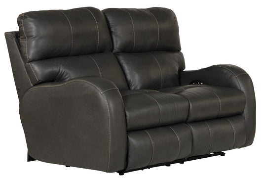 Angelo - Power Reclining Loveseat - Gunmetal