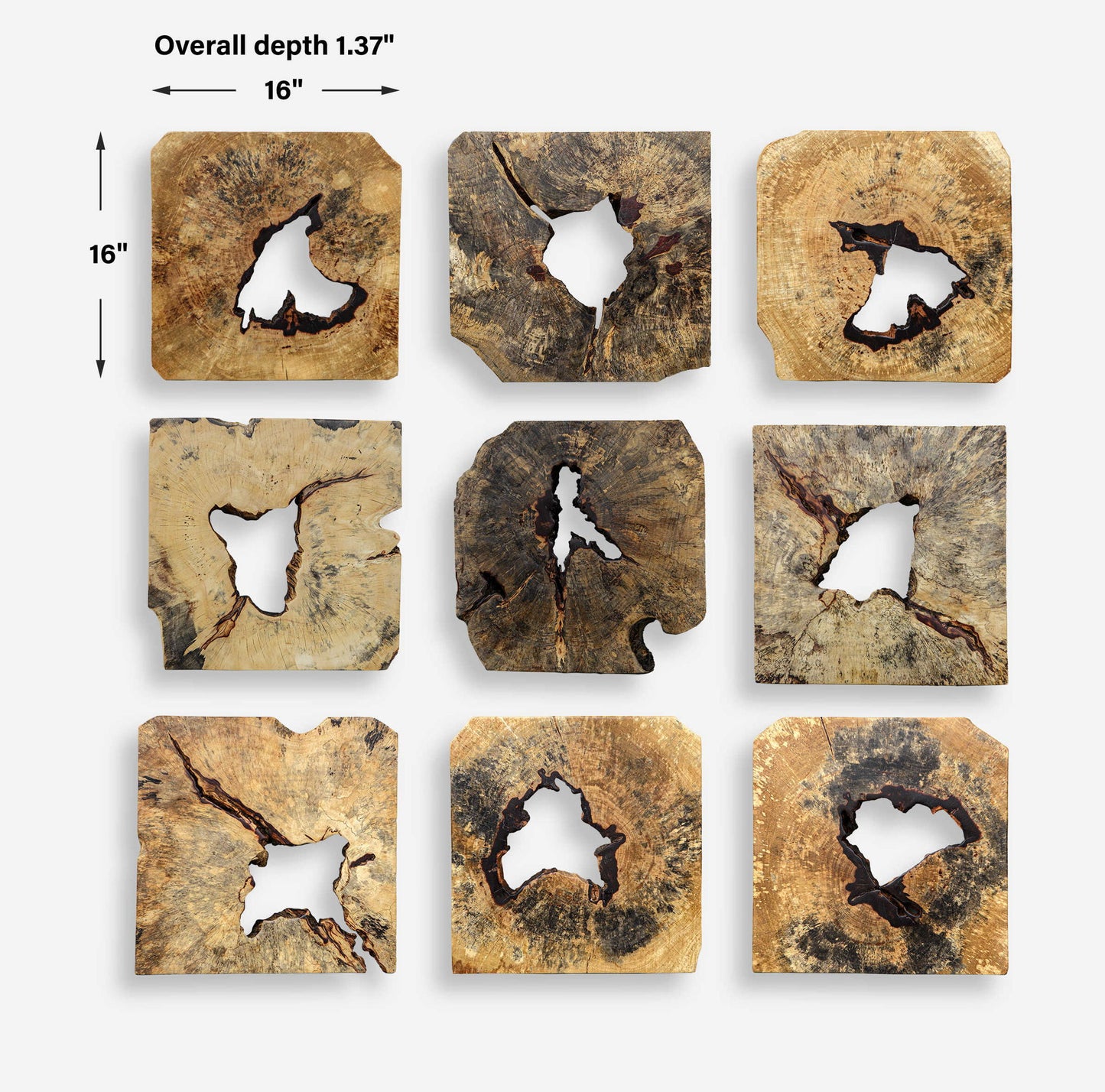 Bahati - Wood Wall Decor (Set of 9) - Natural