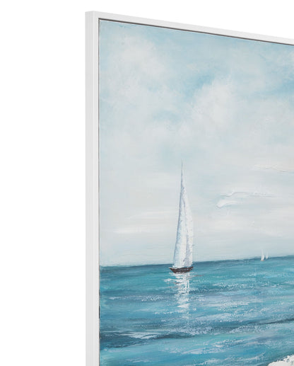 Drifting Framed Canvas - Blue