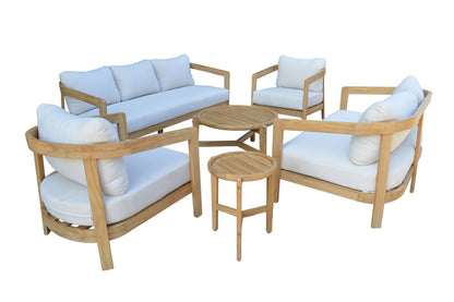 Wesley - Patio Loveseat With Cushions - White