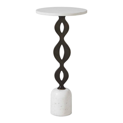 Ila - Round Drink Table - Bronze / White