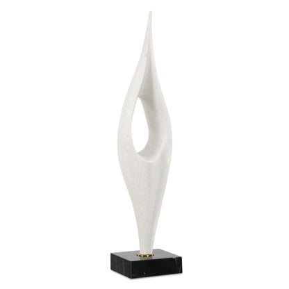 Fluid Drop - Stone Sculpture - White