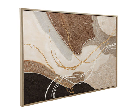 Portraits Framed Canvas - Light Brown / Beige