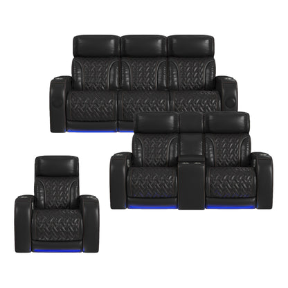Prime Time - P3 3 Piece Living Room Set (Sofa, Loveseat & Recliner) - Jett Black