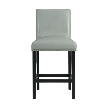 Francesca - Square 5 Piece Counter Height Dining Set, Table & Four PU Chairs - Gray / Marble
