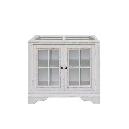 Magnolia Manor - Bunching Display Cabinet Base - Antique White