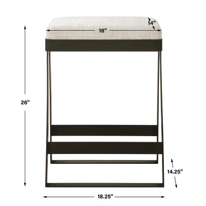 Hover - Iron Counter Stool - Black