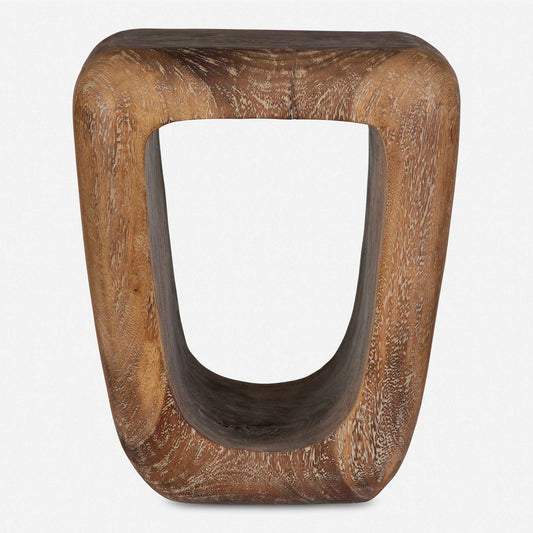 Loophole - Bleached Wash Accent Stool - Dark Brown