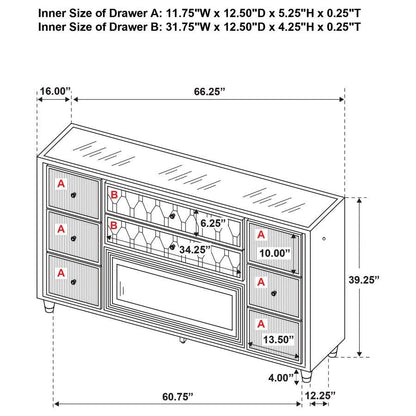 Lorient - Bedroom Set With LED Flame Box Dresser