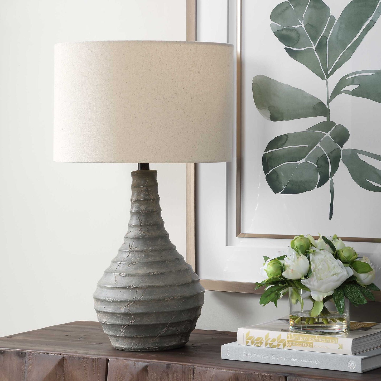 Stratum - Rustic Outdoor Table Lamp - Gray