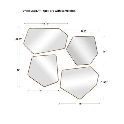 Linneah - Modern Mirrors (Set of 4) - Gold