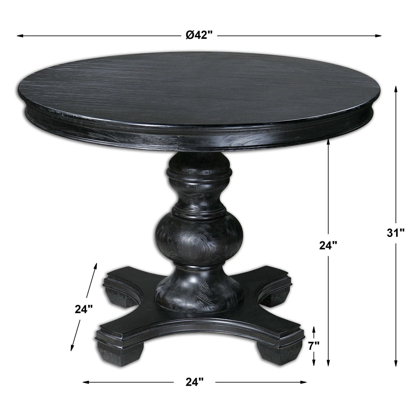 Brynmore - Wood Grain Round Table - Black