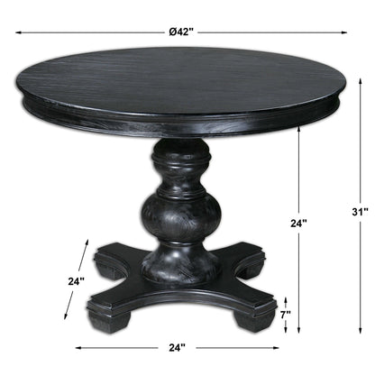 Brynmore - Wood Grain Round Table - Black