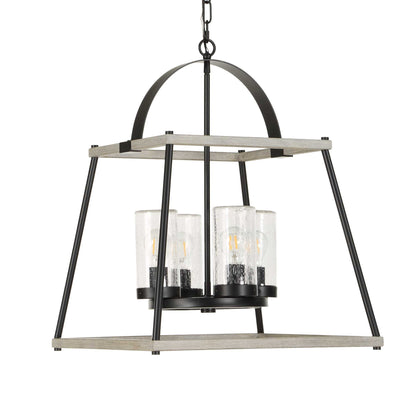 Edgecomb - 4 Light Indoor-Outdoor Pendant - Black / Gray