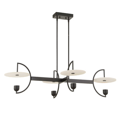 Kyoto - 4 Light Linear LED Chandelier - Black