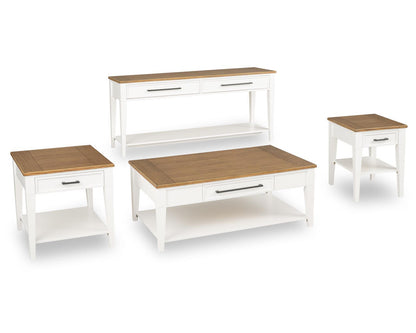 Jasper - Chairside Table - Toasted Coconut / White