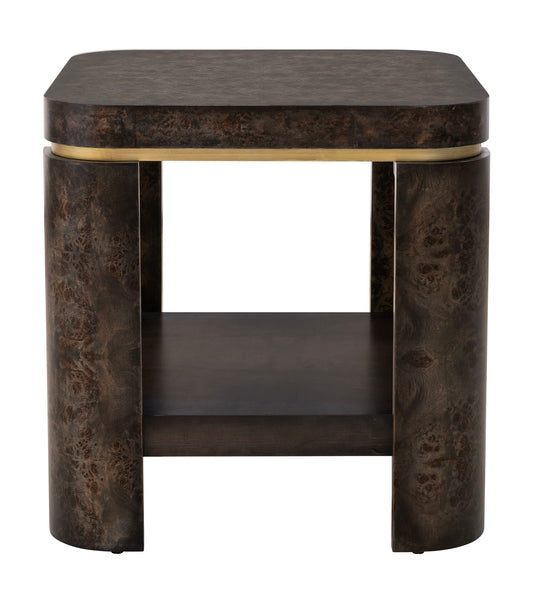 Langford - End Table - Ebony Mappa Burl