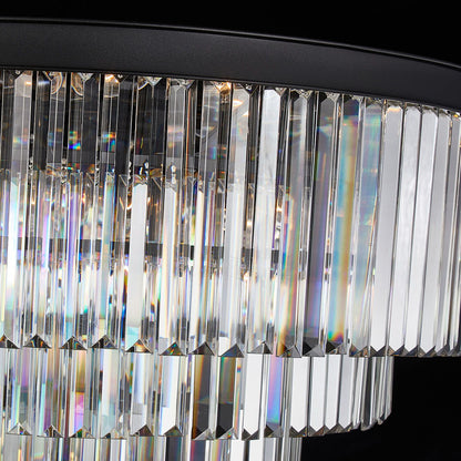 Michael Amini Lighting - Allure 28-Light Round Crystal Chandelier - Matte Black / Pearl Silver