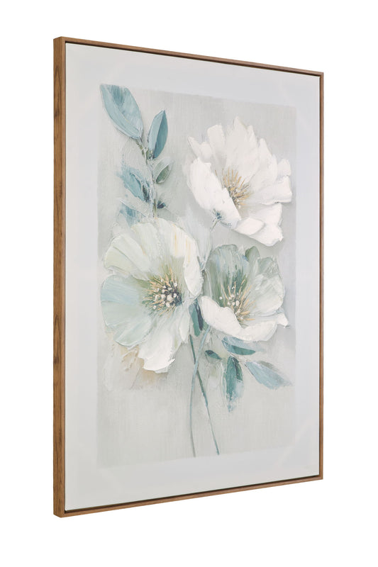 Floral Harmony II Framed Canvas - Green