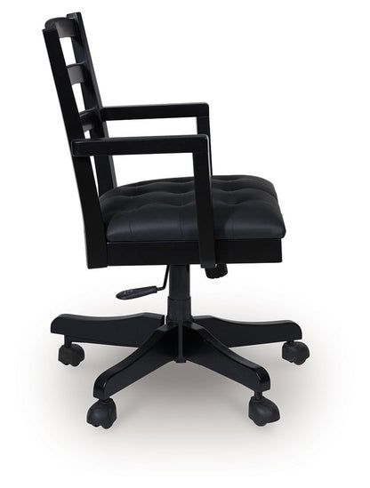 Wildenauer - Home Office Swivel Desk Chair - Brown / Black