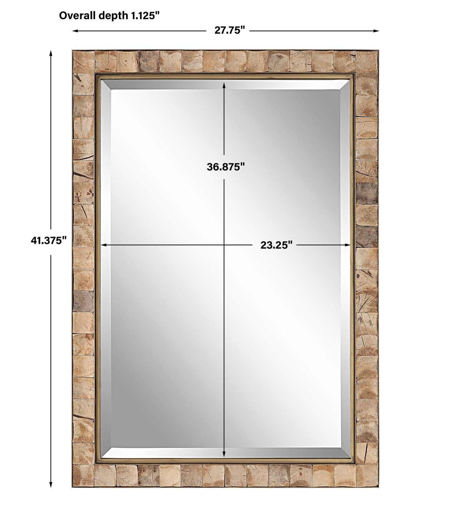 Cocos - Coconut Shell Mirror - Light Brown